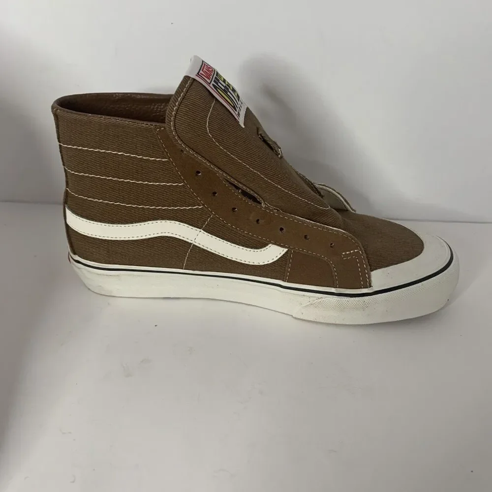 Vans Brown Canvas SK8-HI 138 Decon SF Sneakers - Unisex Shoe M-9‎ W-10.5